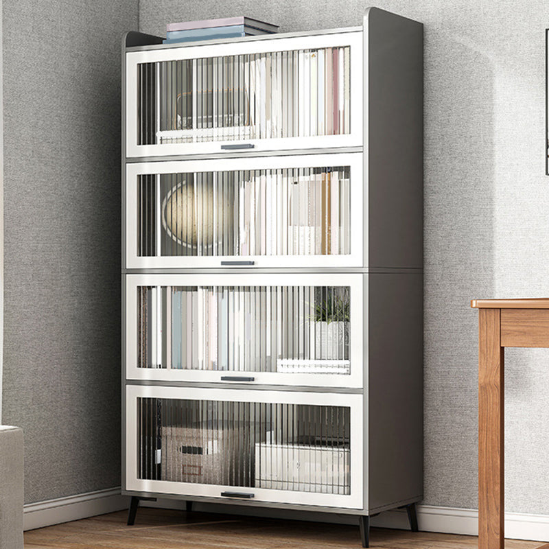 Libreria in legno ingegnerizzato in legno con porte chiuse in libreria incluse