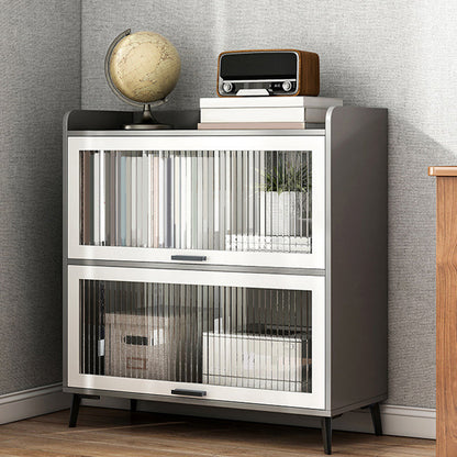 Libreria in legno ingegnerizzato in legno con porte chiuse in libreria incluse