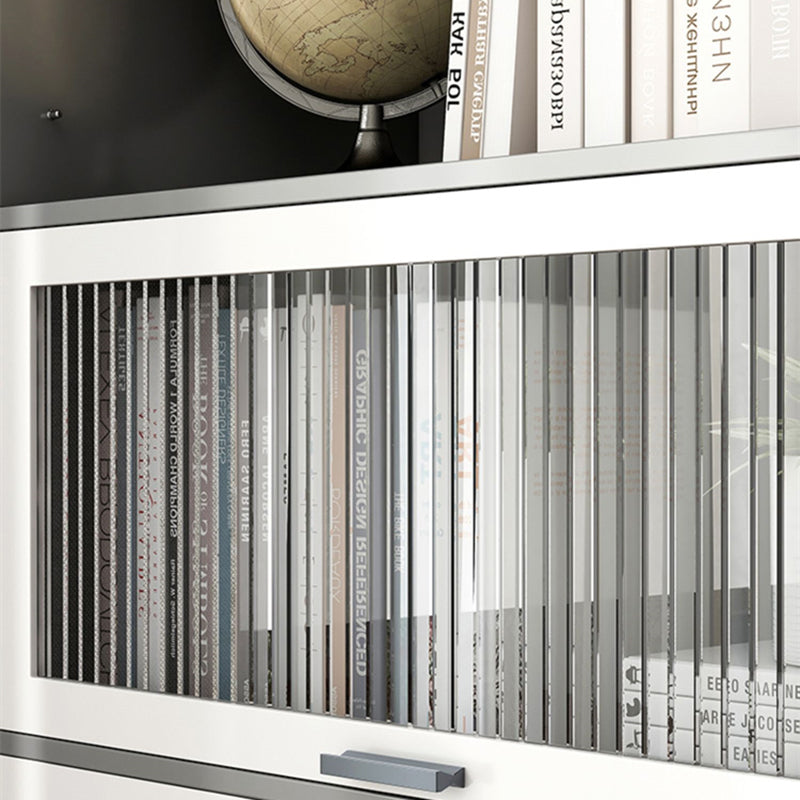 Libreria in legno ingegnerizzato in legno con porte chiuse in libreria incluse