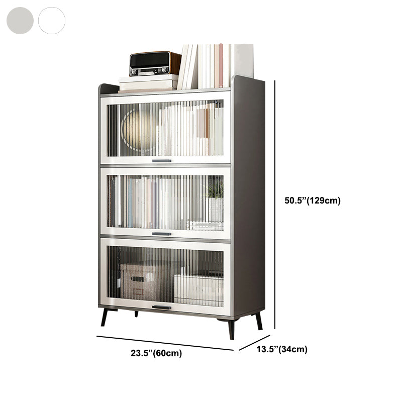 Libreria in legno ingegnerizzato in legno con porte chiuse in libreria incluse