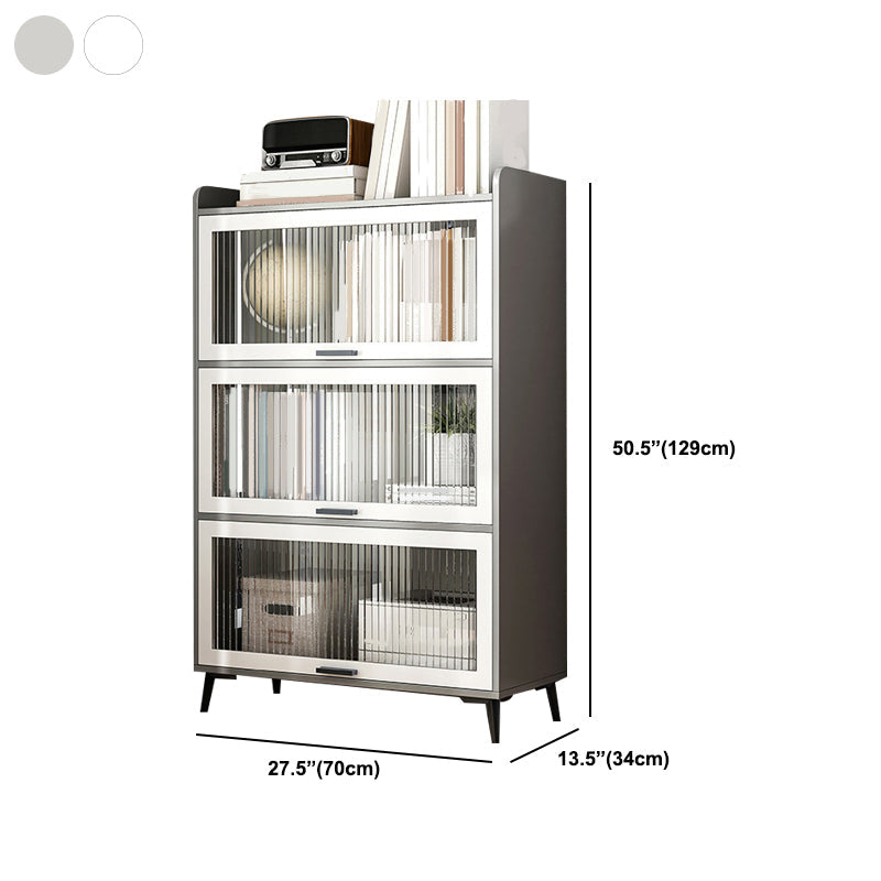 Libreria in legno ingegnerizzato in legno con porte chiuse in libreria incluse