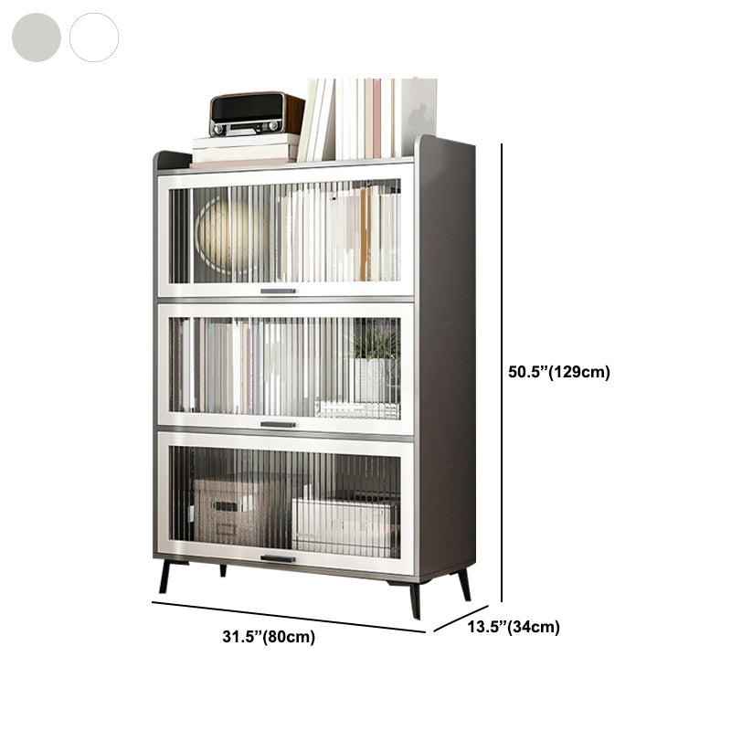 Libreria in legno ingegnerizzato in legno con porte chiuse in libreria incluse