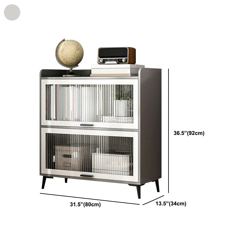 Libreria in legno ingegnerizzato in legno con porte chiuse in libreria incluse