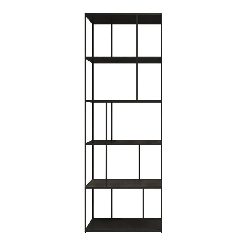 Metal Open Book Shelf Contemporary Home Shelf Bookcase with Shelves 39"L x 10"W x 71"H Black Clearhalo 'Bookcases' 'furn' 'furn_bookcases' 'Furniture' 'Office Furniture' 5857135