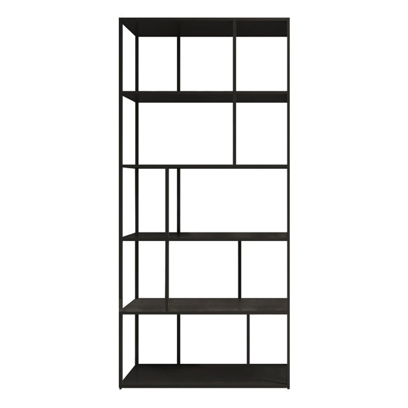 Metal Open Book Shelf Contemporary Home Shelf Bookcase with Shelves 55"L x 10"W x 71"H Black Clearhalo 'Bookcases' 'furn' 'furn_bookcases' 'Furniture' 'Office Furniture' 5857139