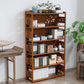 Modern Bamboo Closed Back Shelf Bookcase Floor Brown Book Shelf for Study Room