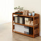 Modern Bamboo Closed Back Shelf Bookcase Floor Brown Book Shelf for Study Room
