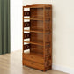 Modern Bamboo Closed Back Shelf Bookcase Floor Brown Book Shelf for Study Room