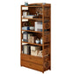 Modern Bamboo Closed Back Shelf Bookcase Floor Brown Book Shelf for Study Room