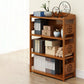 Modern Bamboo Closed Back Shelf Bookcase Floor Brown Book Shelf for Study Room