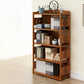 Modern Bamboo Closed Back Shelf Bookcase Floor Brown Book Shelf for Study Room