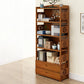 Modern Bamboo Closed Back Shelf Bookcase Floor Brown Book Shelf for Study Room