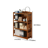 Modern Bamboo Closed Back Shelf Bookcase Floor Brown Book Shelf for Study Room