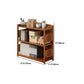 Modern Bamboo Closed Back Shelf Bookcase Floor Brown Book Shelf for Study Room