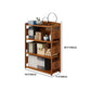 Modern Bamboo Closed Back Shelf Bookcase Floor Brown Book Shelf for Study Room