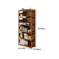 Modern Bamboo Closed Back Shelf Bookcase Floor Brown Book Shelf for Study Room
