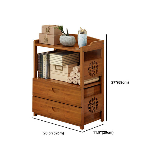 Modern Bamboo Closed Back Shelf Bookcase Bookcase Brown Book Shelf for Study Room