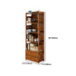 Modern Bamboo Closed Back Shelf Bookcase Floor Brown Book Shelf for Study Room