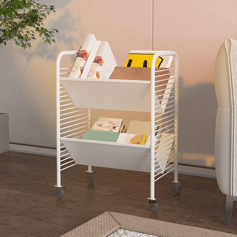 Moderne metaal boekenplank geometrische open plank verticale boekenkast in branden