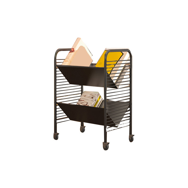 Moderne metaal boekenplank geometrische open plank verticale boekenkast in branden