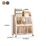 Contemporary Steel Shelf Bookcase with Doors Standard Bookshelf