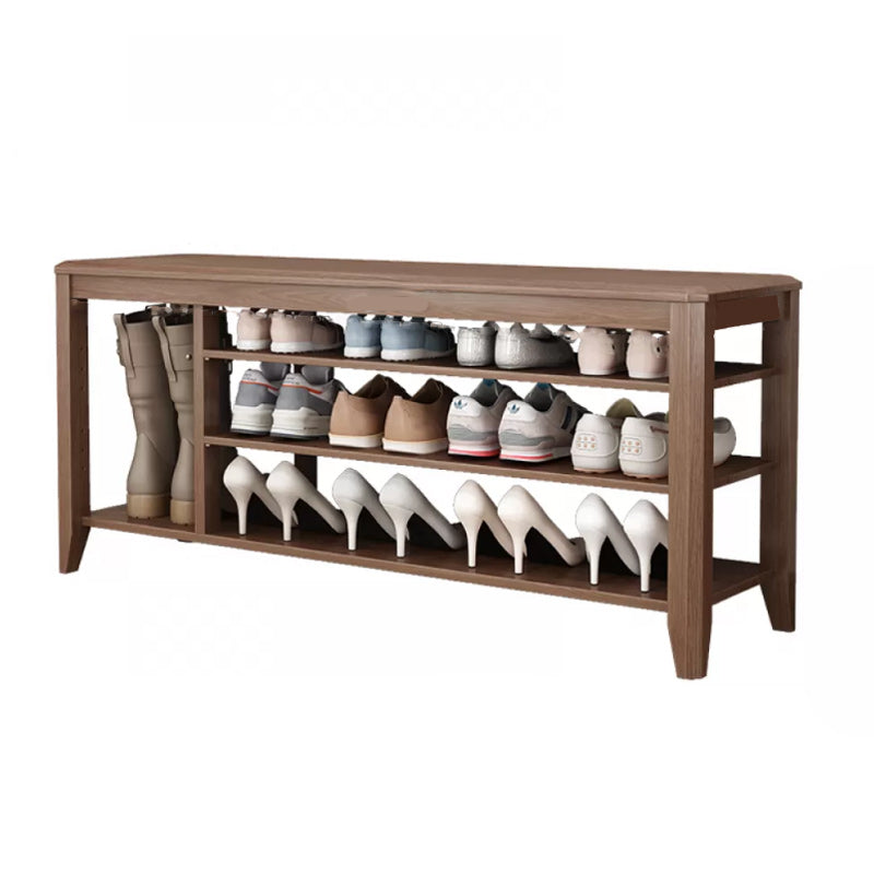 Rectangle 11.8" Wide Entryway Bench Modern Solid Wood Bench with Storage 39"L x 12"W x 20"H Coffee Clearhalo 'Benches' 'Chairs & Seating' 'furn' 'furn_benches' 'Furniture' 'Living Room Furniture' 5857363