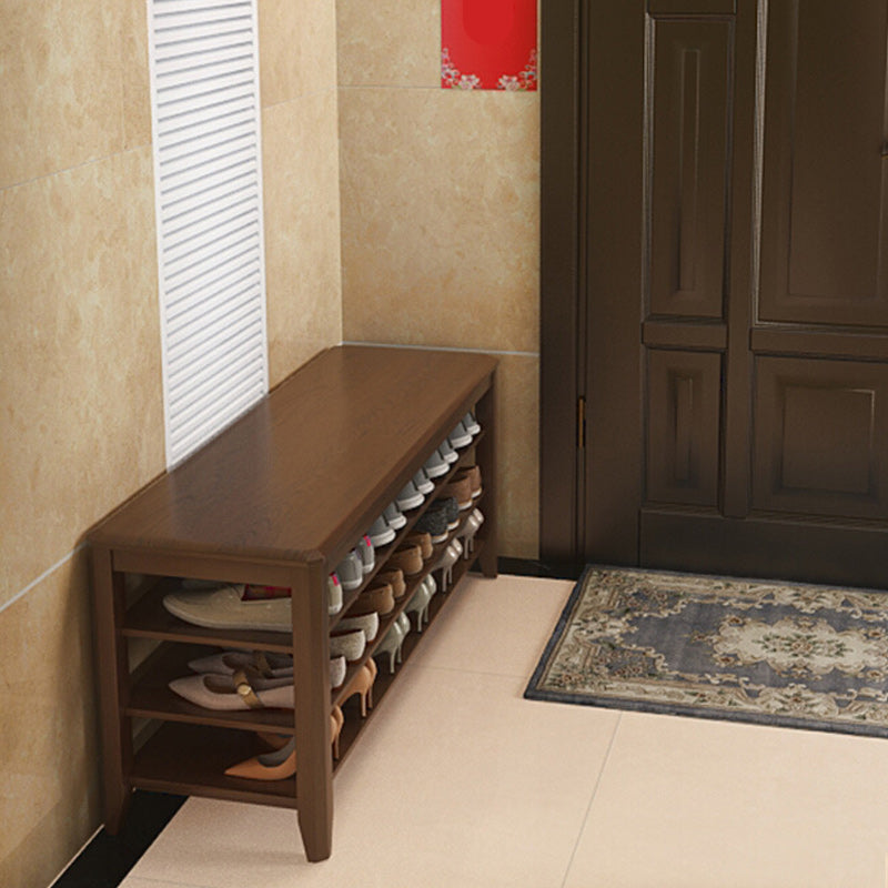 Rectangle 11.8" Wide Entryway Bench Modern Solid Wood Bench with Storage Clearhalo 'Benches' 'Chairs & Seating' 'furn' 'furn_benches' 'Furniture' 'Living Room Furniture' 5857364