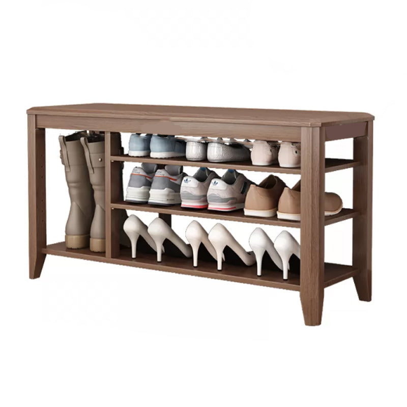 Rectangle 11.8" Wide Entryway Bench Modern Solid Wood Bench with Storage 47"L x 12"W x 20"H Coffee Clearhalo 'Benches' 'Chairs & Seating' 'furn' 'furn_benches' 'Furniture' 'Living Room Furniture' 5857365