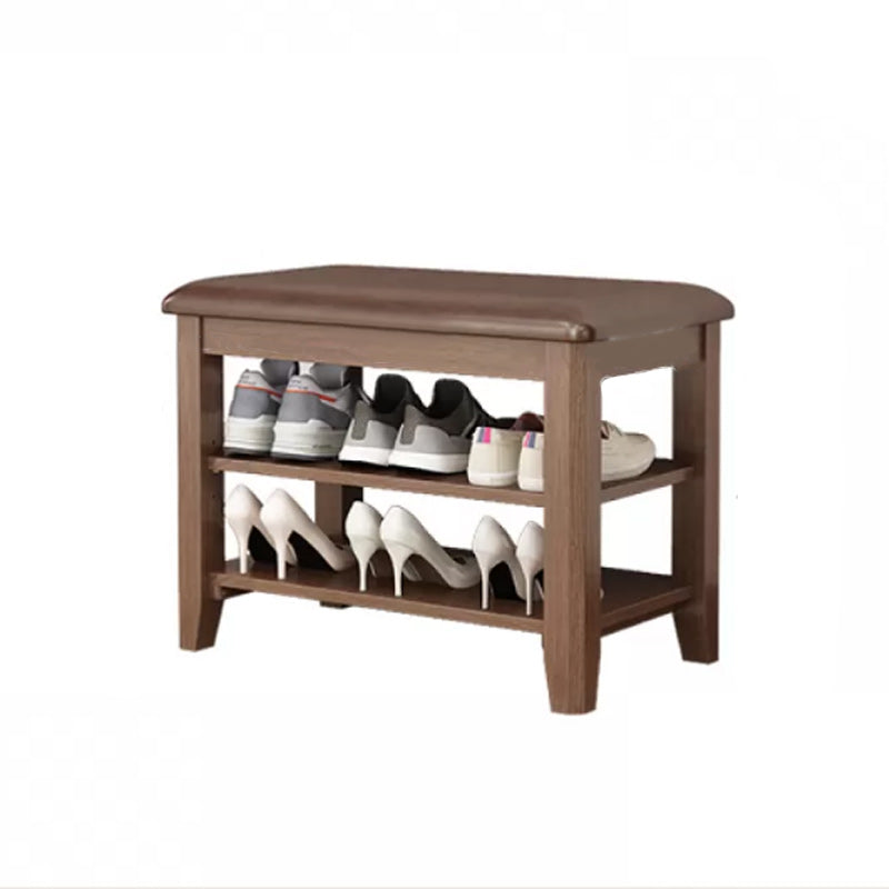 Rectangle 11.8" Wide Entryway Bench Modern Solid Wood Bench with Storage 23.6"L x 11.8"W x 16.5"H Brown Clearhalo 'Benches' 'Chairs & Seating' 'furn' 'furn_benches' 'Furniture' 'Living Room Furniture' 5857370