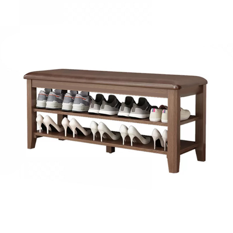 Rectangle 11.8" Wide Entryway Bench Modern Solid Wood Bench with Storage 39"L x 12"W x 17"H Brown Clearhalo 'Benches' 'Chairs & Seating' 'furn' 'furn_benches' 'Furniture' 'Living Room Furniture' 5857377