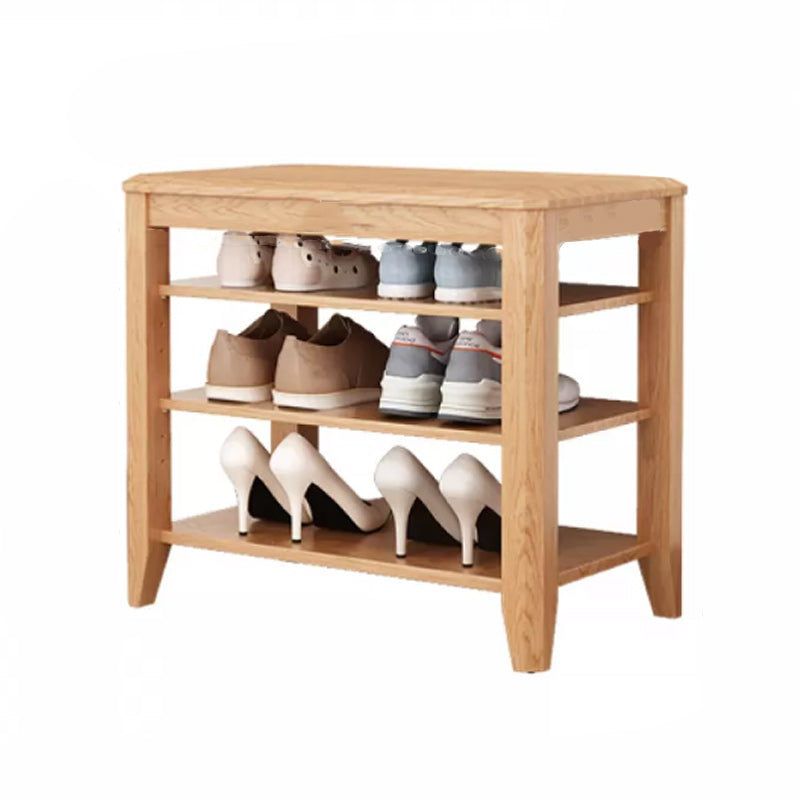 Rectangle 11.8" Wide Entryway Bench Modern Solid Wood Bench with Storage 24"L x 12"W x 20.5"H Natural Clearhalo 'Benches' 'Chairs & Seating' 'furn' 'furn_benches' 'Furniture' 'Living Room Furniture' 5857379