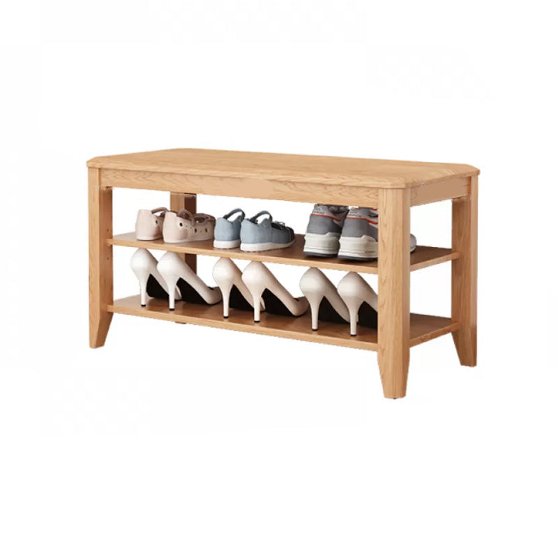 Rectangle 11.8" Wide Entryway Bench Modern Solid Wood Bench with Storage 31"L x 12"W x 17"H Natural Clearhalo 'Benches' 'Chairs & Seating' 'furn' 'furn_benches' 'Furniture' 'Living Room Furniture' 5857381