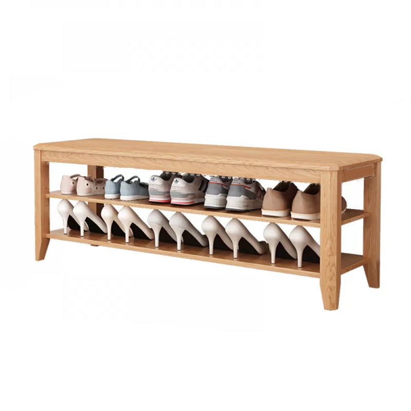 Rectangle 11.8" Wide Entryway Bench Modern Solid Wood Bench with Storage 47"L x 12"W x 16.5"H Natural Clearhalo 'Benches' 'Chairs & Seating' 'furn' 'furn_benches' 'Furniture' 'Living Room Furniture' 5857382