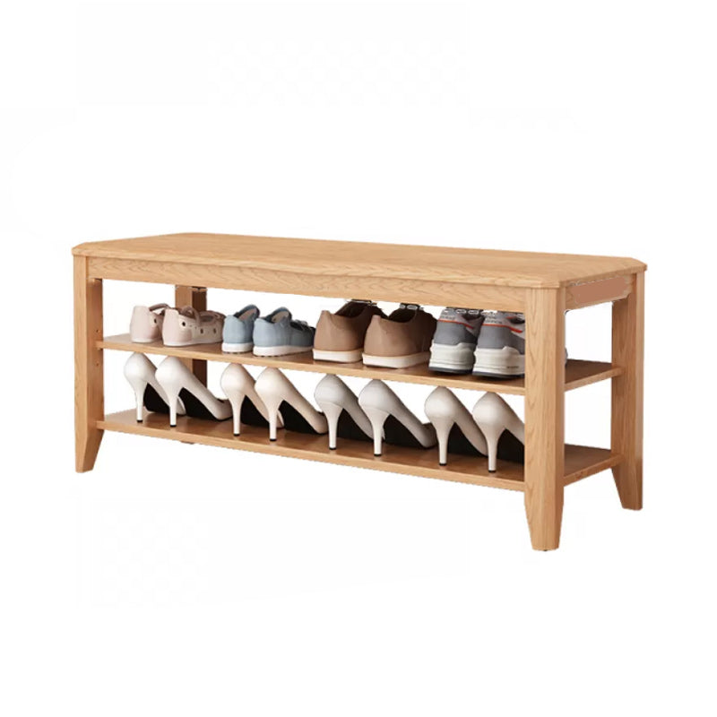 Rectangle 11.8" Wide Entryway Bench Modern Solid Wood Bench with Storage 39"L x 12"W x 17"H Natural Clearhalo 'Benches' 'Chairs & Seating' 'furn' 'furn_benches' 'Furniture' 'Living Room Furniture' 5857383