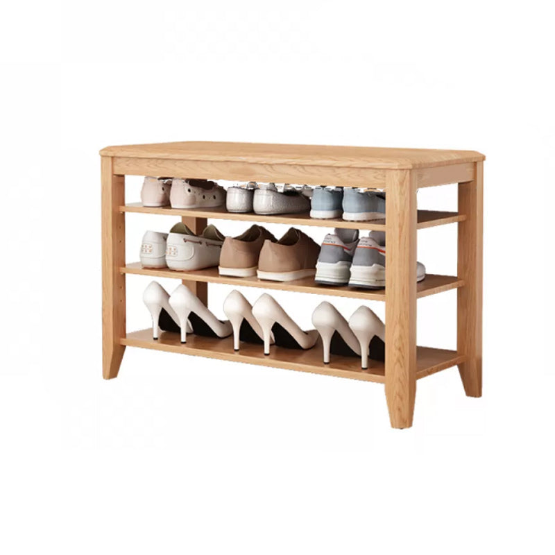 Rectangle 11.8" Wide Entryway Bench Modern Solid Wood Bench with Storage 31.5"L x 12"W x 20"H Natural Clearhalo 'Benches' 'Chairs & Seating' 'furn' 'furn_benches' 'Furniture' 'Living Room Furniture' 5857384