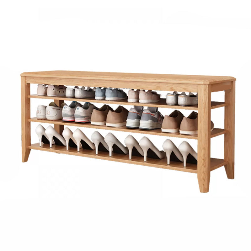 Rectangle 11.8" Wide Entryway Bench Modern Solid Wood Bench with Storage 47"L x 12"W x 20"H Natural Clearhalo 'Benches' 'Chairs & Seating' 'furn' 'furn_benches' 'Furniture' 'Living Room Furniture' 5857386