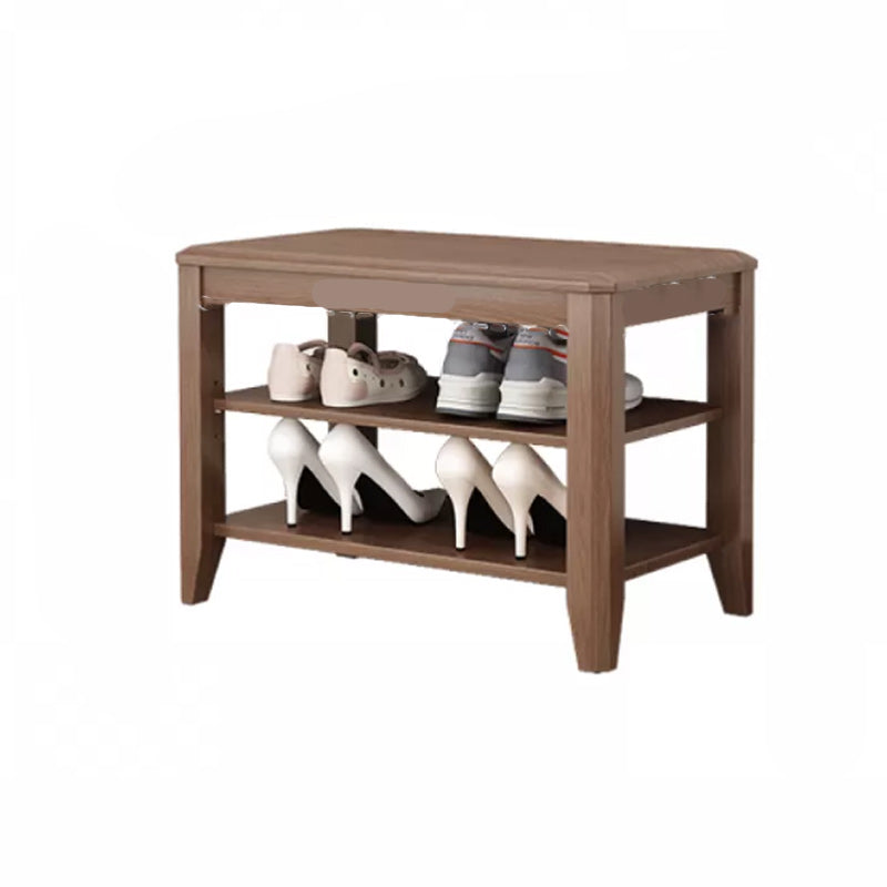Rectangle 11.8" Wide Entryway Bench Modern Solid Wood Bench with Storage 23.6"L x 11.8"W x 16.5"H Walnut Clearhalo 'Benches' 'Chairs & Seating' 'furn' 'furn_benches' 'Furniture' 'Living Room Furniture' 5857388