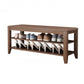 Rectangle 11.8" Wide Entryway Bench Modern Solid Wood Bench with Storage 39"L x 12"W x 17"H Walnut Clearhalo 'Benches' 'Chairs & Seating' 'furn' 'furn_benches' 'Furniture' 'Living Room Furniture' 5857391