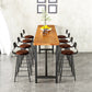 Modern 1/9 Pieces Bar Table Set Rectangle Pine Wood Counter Table for Milk Tea Shop