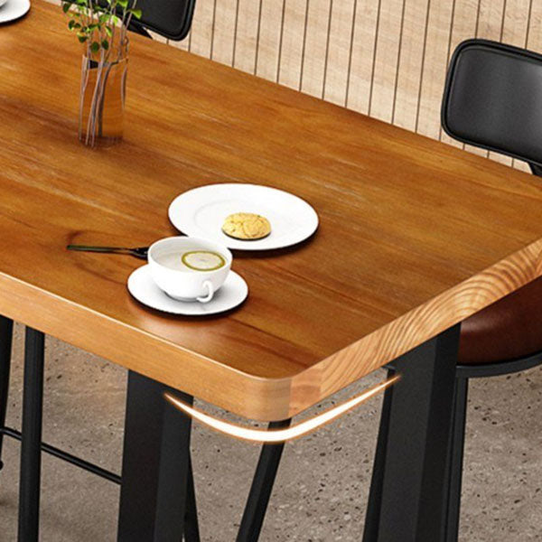 Modern 1/9 Pieces Bar Table Set Rectangle Pine Wood Counter Table for Milk Tea Shop