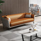 30.31" Wide Tuxedo Arm Sofa with Tight Back Modern Faux Leather Sofa