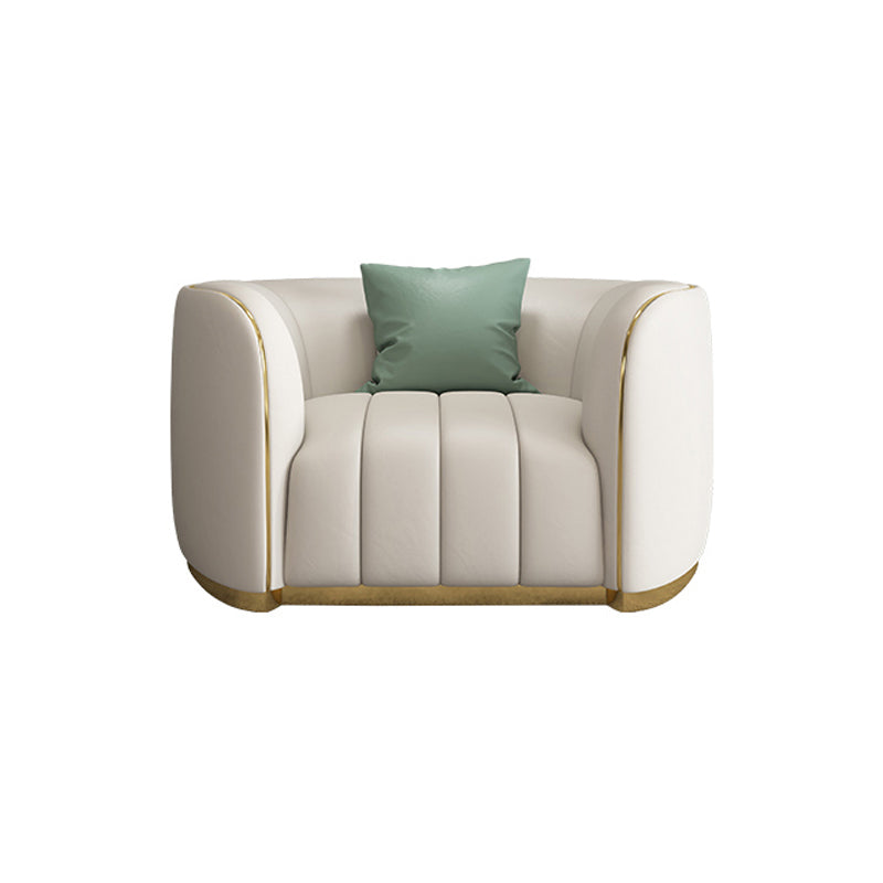 Echte lederen bank hedendaagse eenvoudige hellende armbank in beige