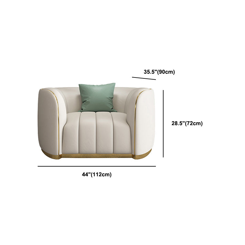 Echte lederen bank hedendaagse eenvoudige hellende armbank in beige