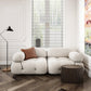 Tufted Cream 2-3-Seater Sofa Contemporary Pillow Top Arm Sofa