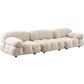 Tufted Cream 2-3-Seater Sofa Contemporary Pillow Top Arm Sofa