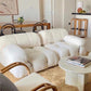 Tufted Cream 2-3-Seater Sofa Contemporary Pillow Top Arm Sofa