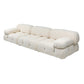 Tufted Cream 2-3-Seater Sofa Contemporary Pillow Top Arm Sofa