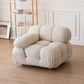 Tufted Cream 2-3-Seater Sofa Contemporary Pillow Top Arm Sofa