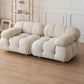 Tufted Cream 2-3-Seater Sofa Contemporary Pillow Top Arm Sofa