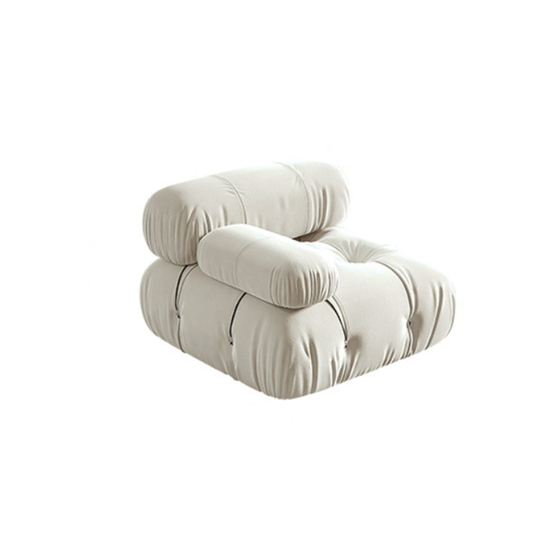 Tufted Cream 2-3-Seater Sofa Contemporary Pillow Top Arm Sofa